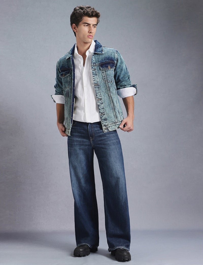 inkd Men's Overdyed Trucker Denim Jacket - Jacket for Men | 100% Cotton | Double Flap Pocket | Regular Fit | Full Sleeve Jacket - Image 2